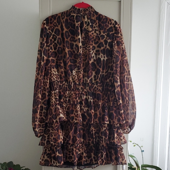 Express Animal Print Dress with Ruffles - Picture 5 of 8